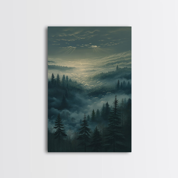 Moody Forest Clearing Canvas Print, General Fine Art, Gallery Decor, Living Room Decor, Fine Art, Wall Art, Home Decor, GEN-2x3-16