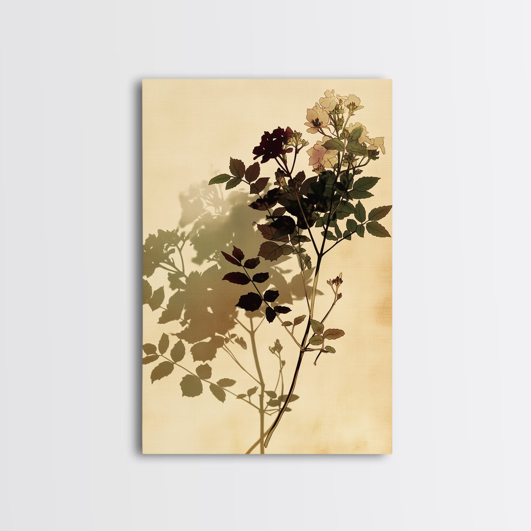 Botanical Silhouette Series Canvas Print, General Fine Art, Print, Living Room Decor, Watercolor Art, Art Deco, GEN-2x3-29