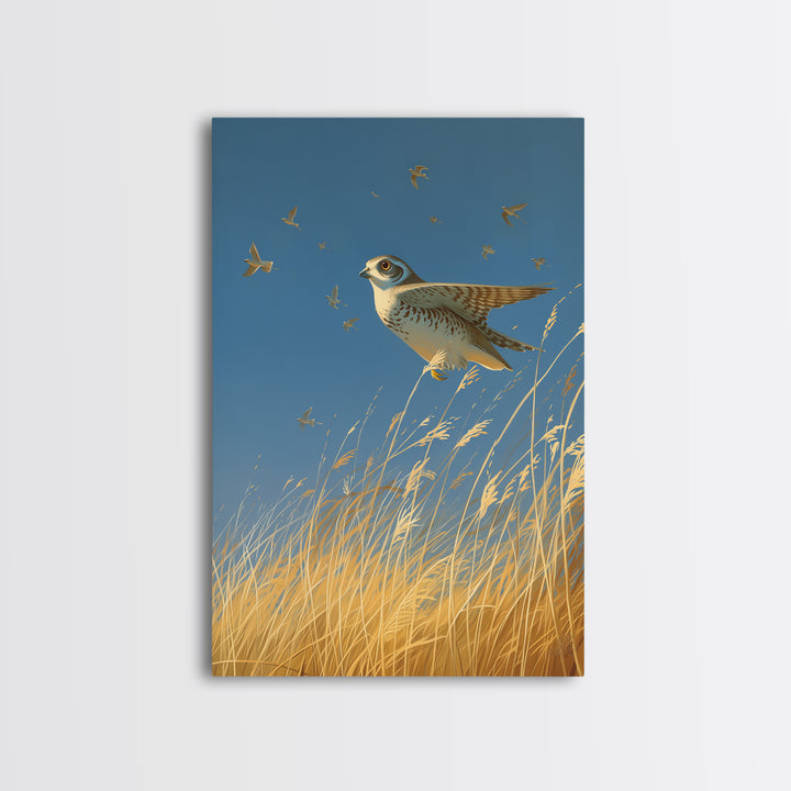 Minimal Birds in Flight over an Open Framed Canvas Print, General Fine Art, Minimalist Decor, Living Room Decor, Fine Art, GEN-2x3-30
