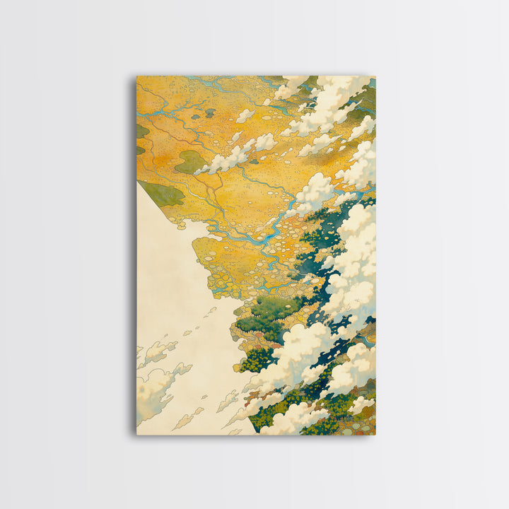 Quiet Abstract River Shape Canvas Print, General Fine Art, Statement Artwork, Living Room Decor, Abstract Art, GEN-2x3-32