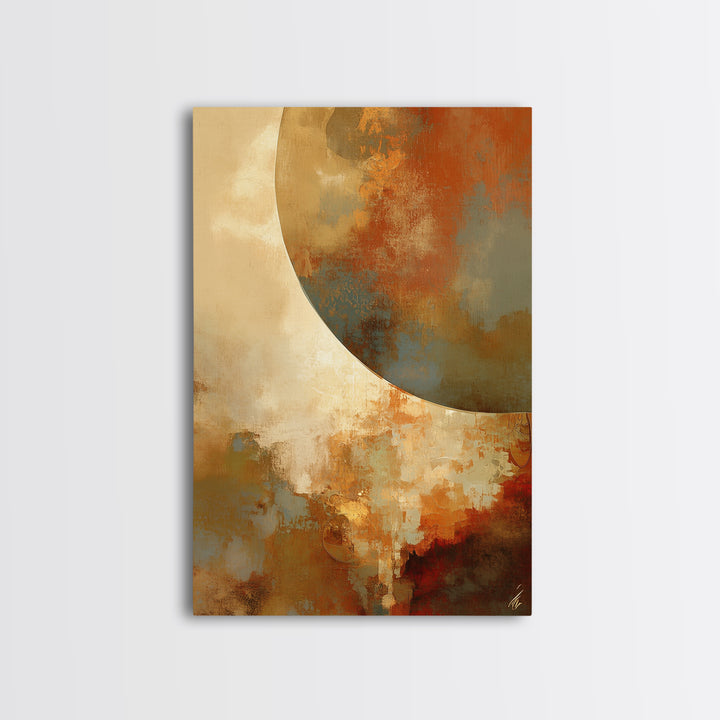 Warm Terracotta Abstract Framed Canvas Print, General Fine Art, Painting, Living Room Decor, Abstract Art, Oil Painting, GEN-2x3-38