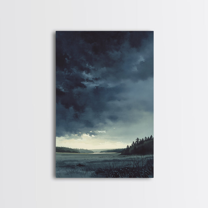 Elegant Ink Wash Landscape Framed Canvas Print, General Fine Art, Poster, Living Room Decor, Fine Art, Wall Art Prints, GEN-2x3-52
