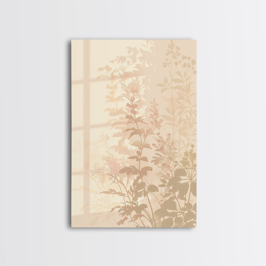 Botanical Silhouette Series Framed Canvas Print, General Fine Art, Canvas, Living Room Decor, Watercolor Art, GEN-2x3-53