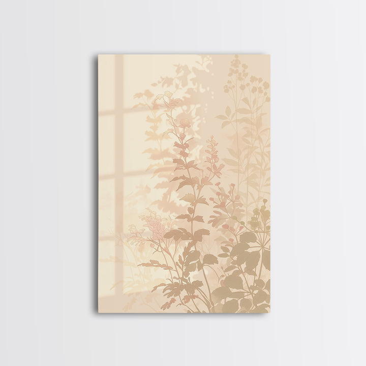 Botanical Silhouette Series Framed Canvas Print, General Fine Art, Canvas, Living Room Decor, Watercolor Art, GEN-2x3-53