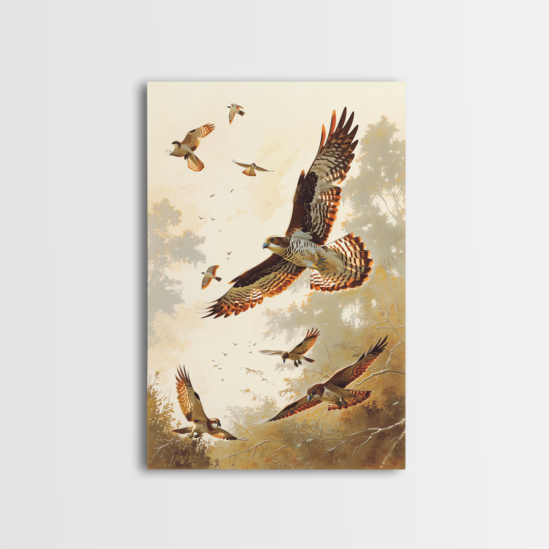 Minimal Birds in Flight over an Open Canvas Print, General Fine Art, Art, Living Room Decor, Fine Art, Mid Century Modern, GEN-2x3-54