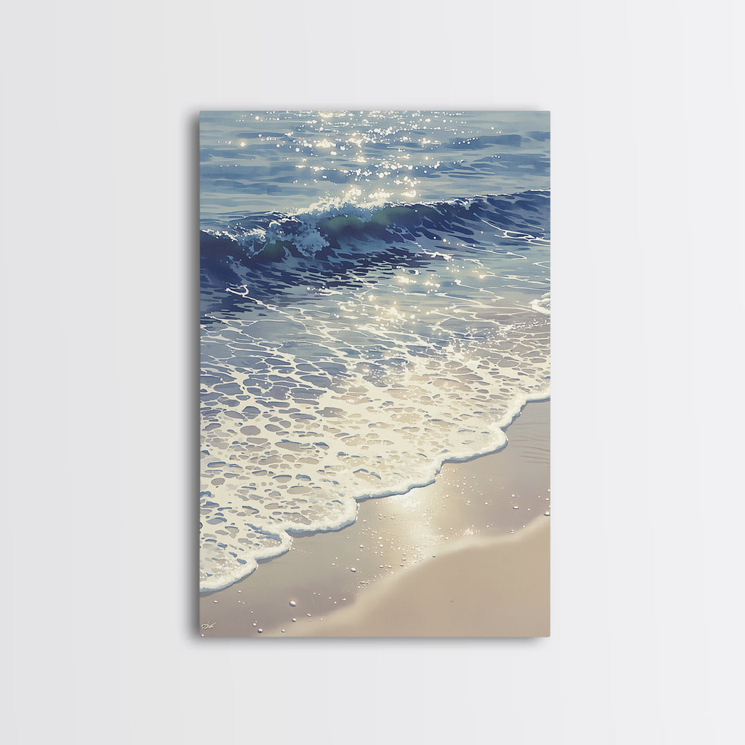 Coastal Water Study Canvas Print, General Fine Art, Mid Century Modern, Living Room Decor, Fine Art, Bedroom Decor, GEN-2x3-61