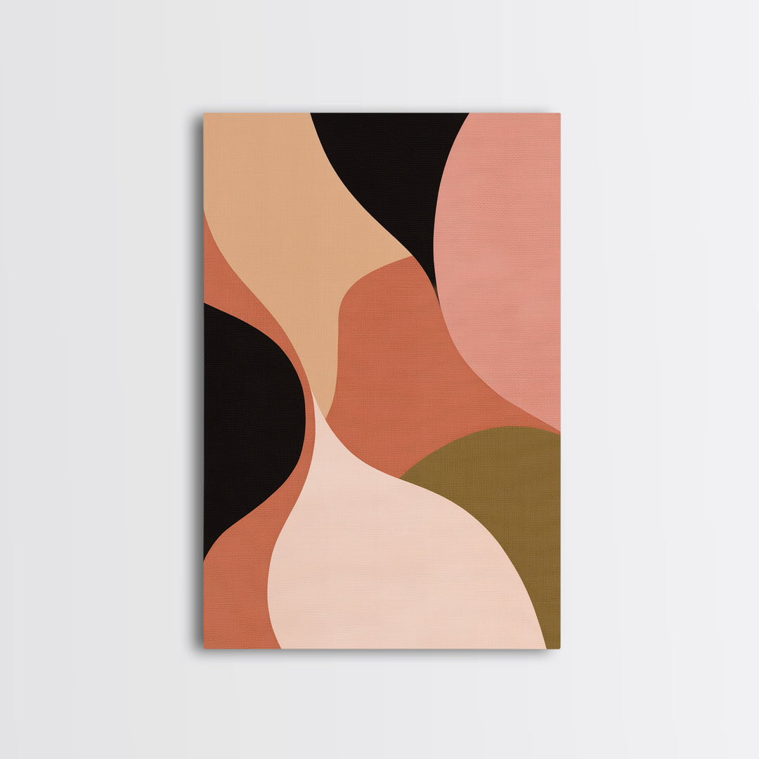 Warm Terracotta Abstract Canvas Print, General Fine Art, Digital Art, Living Room Decor, Fine Art, Art Nouveau, GEN-2x3-62