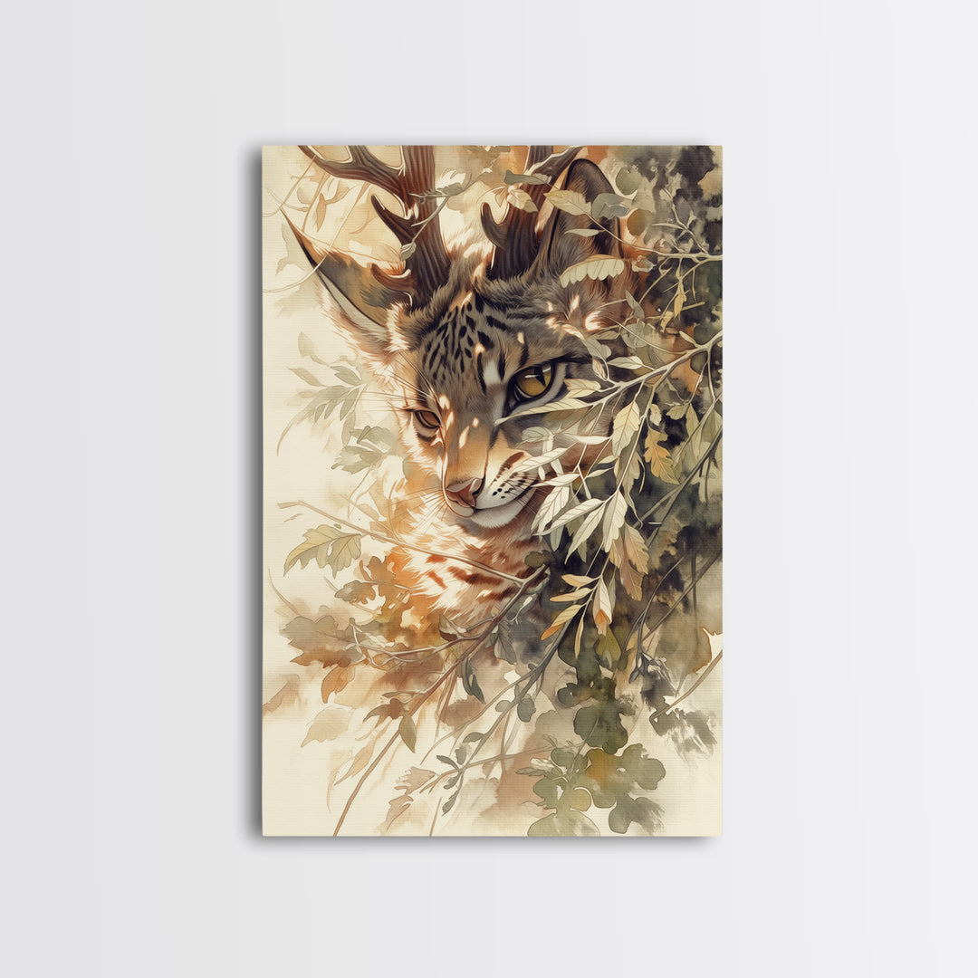 Soft Watercolor Branch Study Canvas Print, General Fine Art, Mid Century Modern, Living Room Decor, Fine Art, GEN-2x3-67
