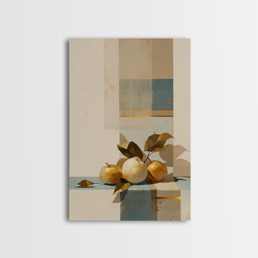 Simple Still Life of Fruit and Linen Canvas Print, General Fine Art, Decor, Living Room Decor, Fine Art, Digital Wall Art, GEN-2x3-72