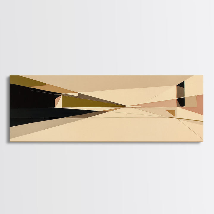 Modern Geometric Composition Framed Canvas Print, General Fine Art, Art Prints, Living Room Decor, Abstract Art, GEN-3x1-2
