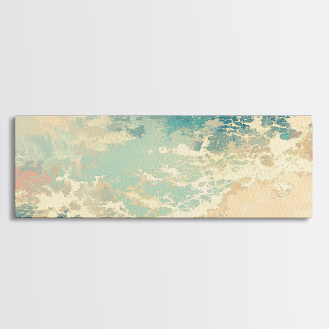 Coastal Water Study Canvas Print, General Fine Art, Framed Wall Art, Living Room Decor, Fine Art, Luxury Decor, GEN-3x1-21