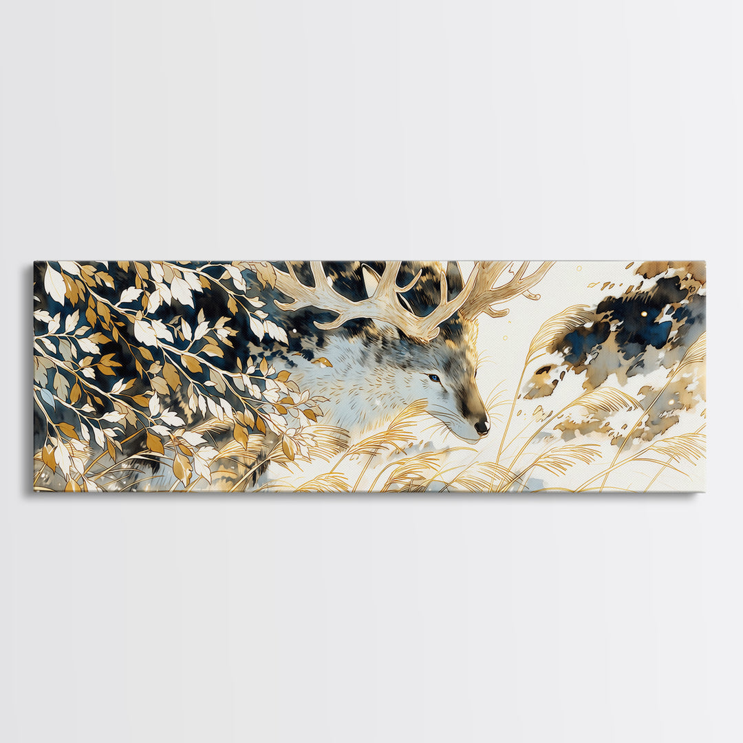 Soft Watercolor Branch Study Framed Canvas Print, General Fine Art, Textured Painting, Living Room Decor, Fine Art, GEN-3x1-27