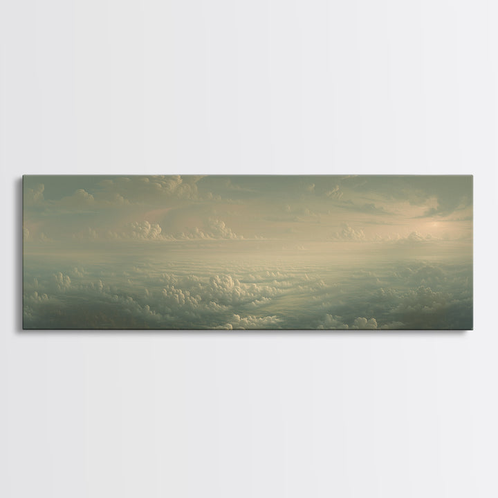 Romantic Cloudscape with Blush and Cream Tones Canvas Print, General Fine Art, Digital Art, Living Room Decor, Abstract Art, GEN-3x1-34
