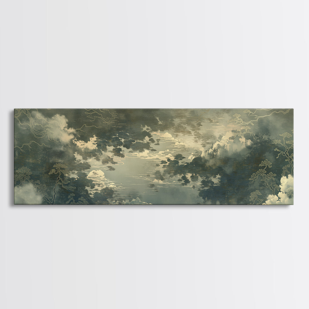 Quiet Abstract River Shape Canvas Print, General Fine Art, Neutral Decor, Living Room Decor, Fine Art, Home Decor, GEN-3x1-40