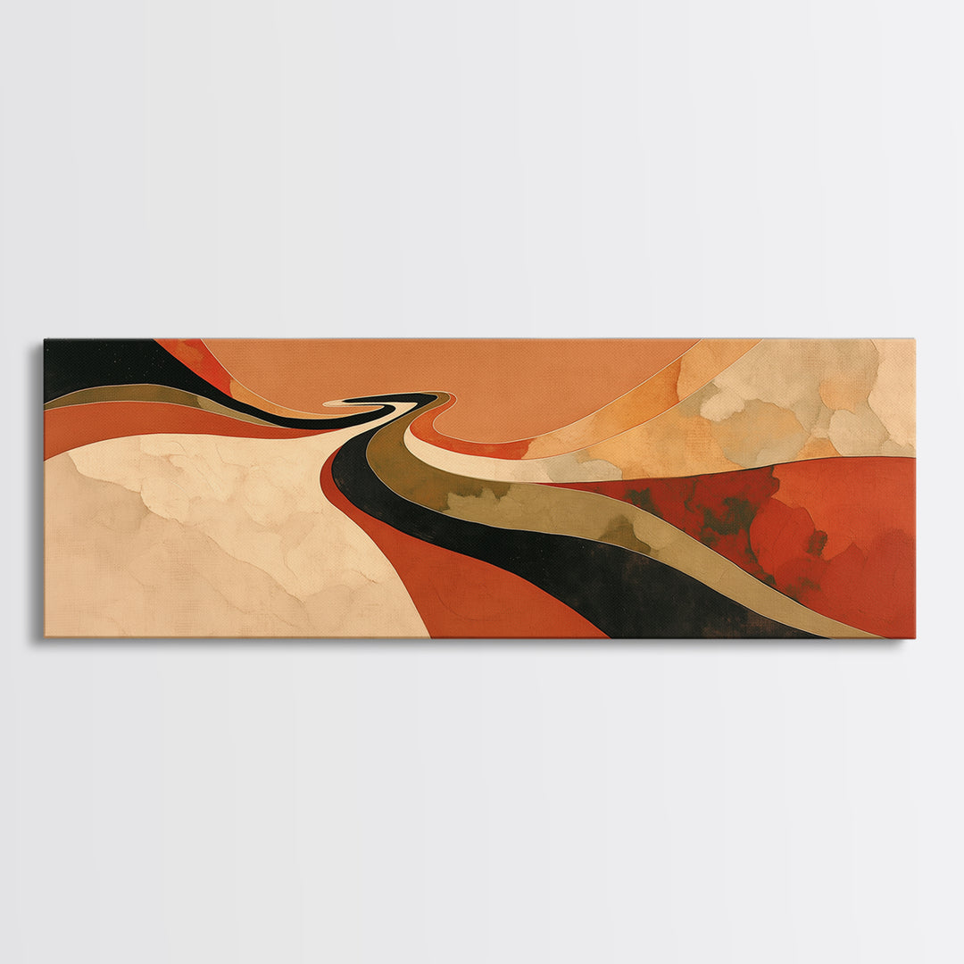Warm Terracotta Abstract Canvas Print, General Fine Art, Large Wall Art, Living Room Decor, Abstract Art, Modern Decor, GEN-3x1-46