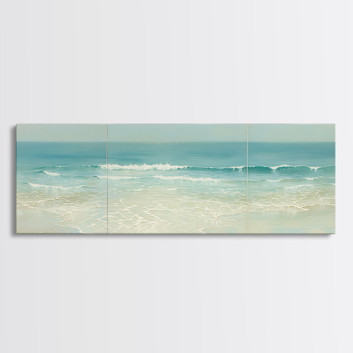 Coastal Water Study Framed Canvas Print, General Fine Art, Gallery Decor, Living Room Decor, Fine Art, Wall Art, GEN-3x1-69