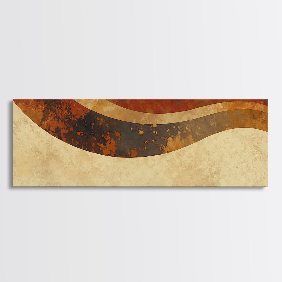 Warm Terracotta Abstract Canvas Print, General Fine Art, Original Art, Living Room Decor, Abstract Art, Boho Decor, GEN-3x1-94