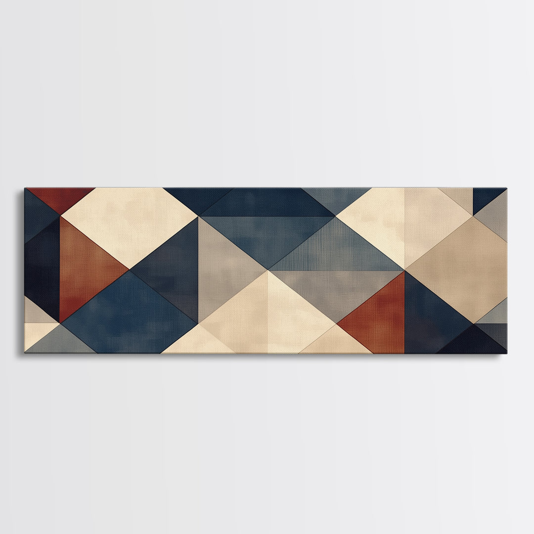 Modern Geometric Composition Canvas Print, General Fine Art, Abstract Art, Living Room Decor, Fine Art, Textured Painting, GEN-3x1-98
