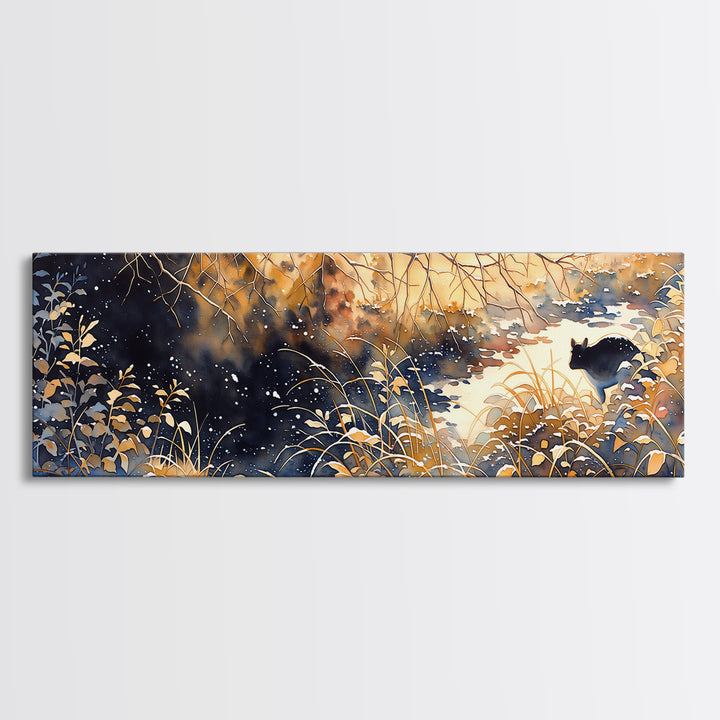 Soft Watercolor Branch Study Framed Canvas Print, General Fine Art, Digital Prints, Living Room Decor, Oil Painting, GEN-3x1-99