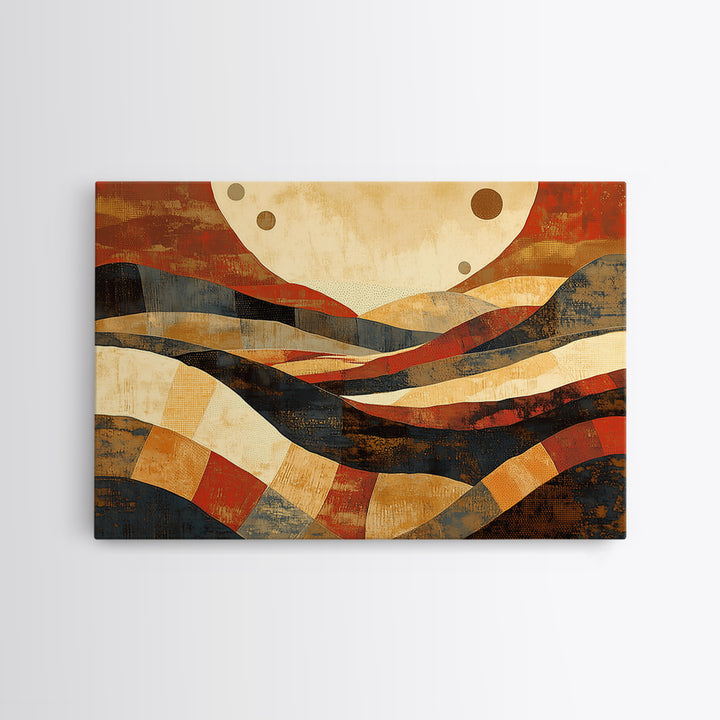 Warm Terracotta Abstract Framed Canvas Print, General Fine Art, Original Painting, Living Room Decor, Fine Art, GEN-3x2-10