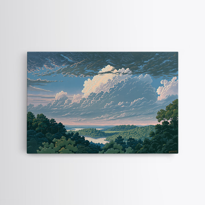 Romantic Cloudscape with Blush and Cream Tones Canvas Print, General Fine Art, Large Wall Art, Living Room Decor, GEN-3x2-46