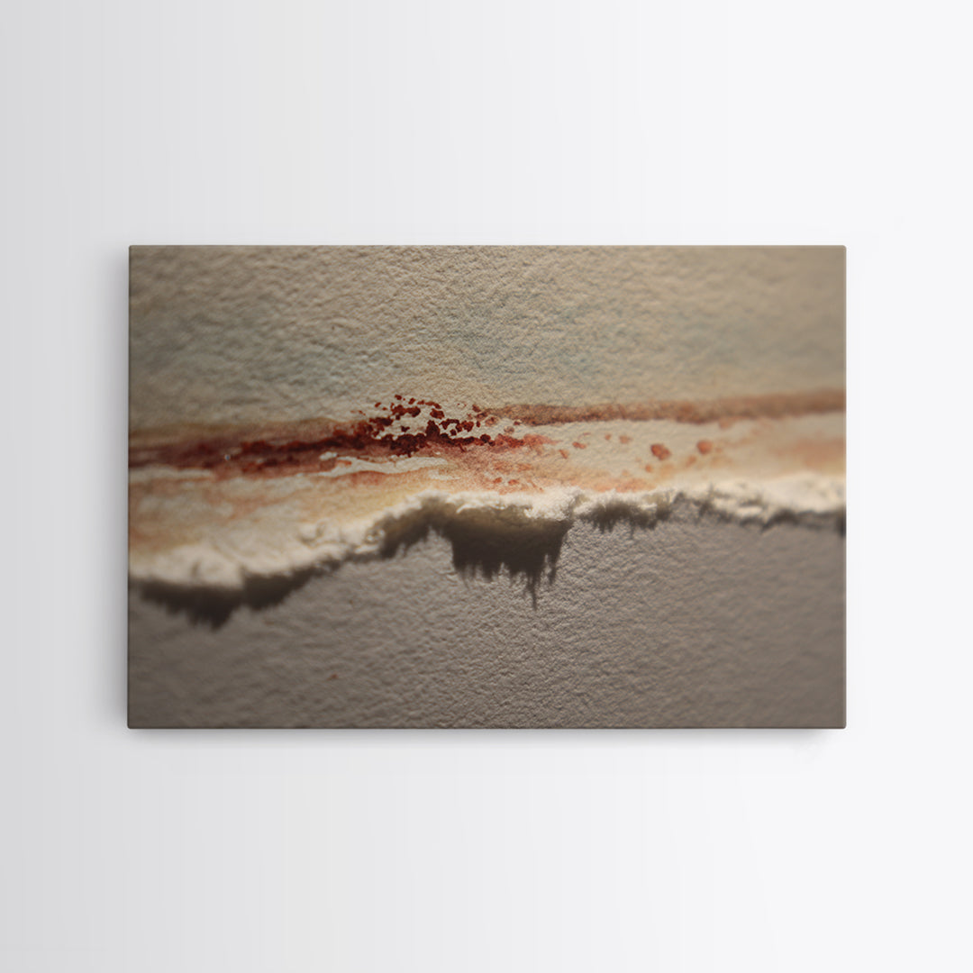 Minimal Black Line Figure on Textured Paper Framed Canvas Print, General Fine Art, Canvas, Living Room Decor, Oil Painting, GEN-3x2-55