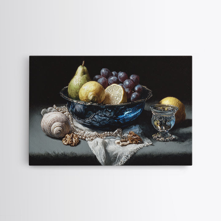 Simple Still Life of Fruit and Linen Canvas Print, General Fine Art, Minimalist Decor, Living Room Decor, Fine Art, GEN-3x2-68