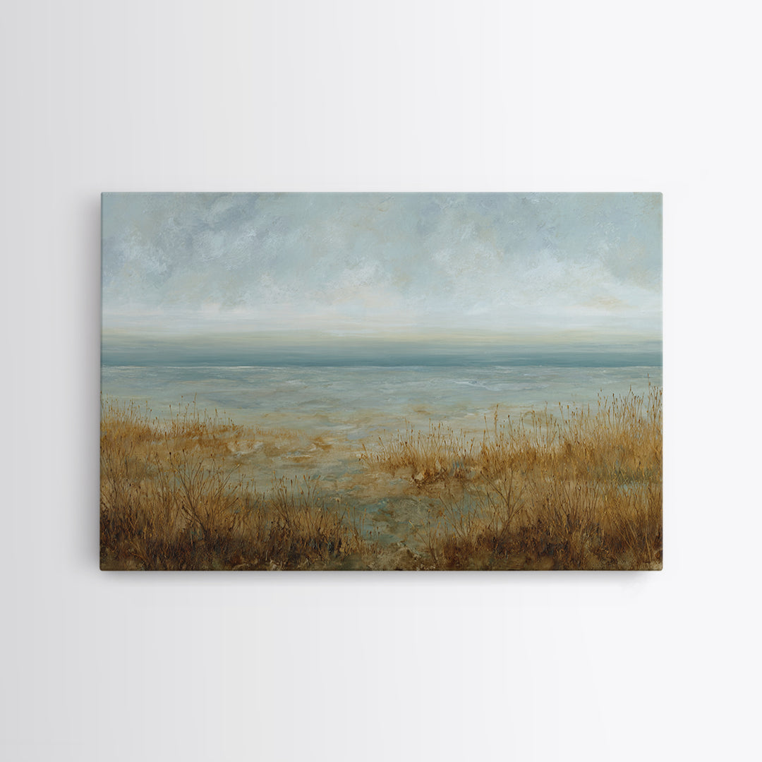Quiet Abstract Landscape Framed Canvas Print, General Fine Art, Room Decor, Living Room Decor, Fine Art, Digital Prints, GEN-3x2-77