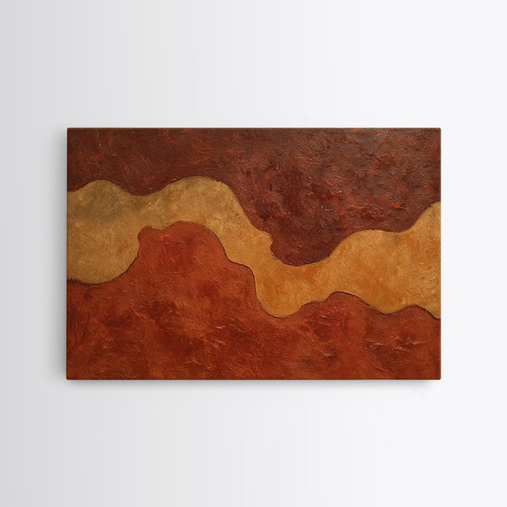Warm Terracotta Abstract Framed Canvas Print, General Fine Art, Bedroom Decor, Living Room Decor, Abstract Art, GEN-3x2-82