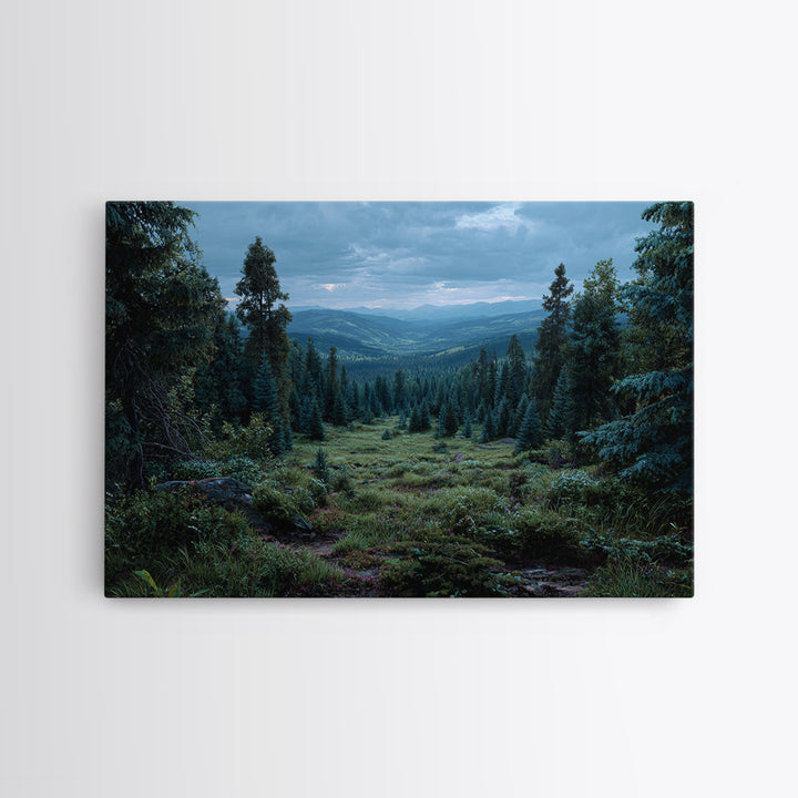 Moody Forest Clearing Canvas Print, General Fine Art, Poster, Living Room Decor, Fine Art, Wall Art Prints, Mid Century Modern, GEN-3x2-84