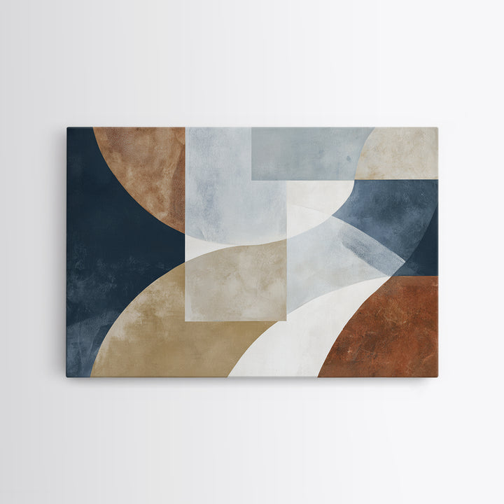 Modern Geometric Composition Framed Canvas Print, General Fine Art, Art Nouveau, Living Room Decor, Abstract Art, GEN-3x2-86