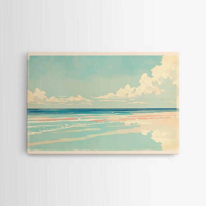 Coastal Water Study Framed Canvas Print, General Fine Art, Wall Hanging, Living Room Decor, Fine Art, Statement Artwork, GEN-3x2-9