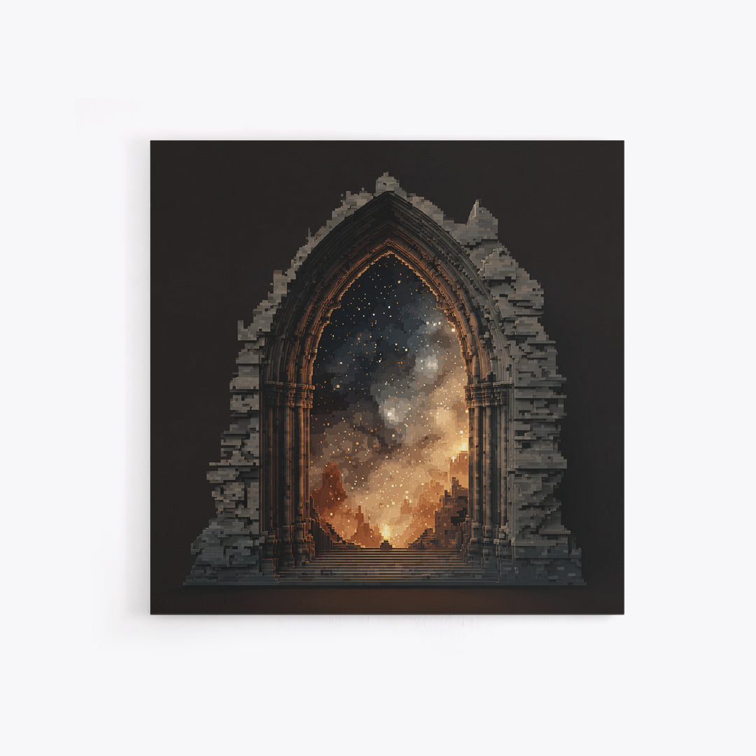 Gothic Archway Filled Framed Canvas Print, Gothic Art, Fine Art Print, Living Room Decor, Fine Art, Gothic, Halloween Decor, GOT-1x1-83