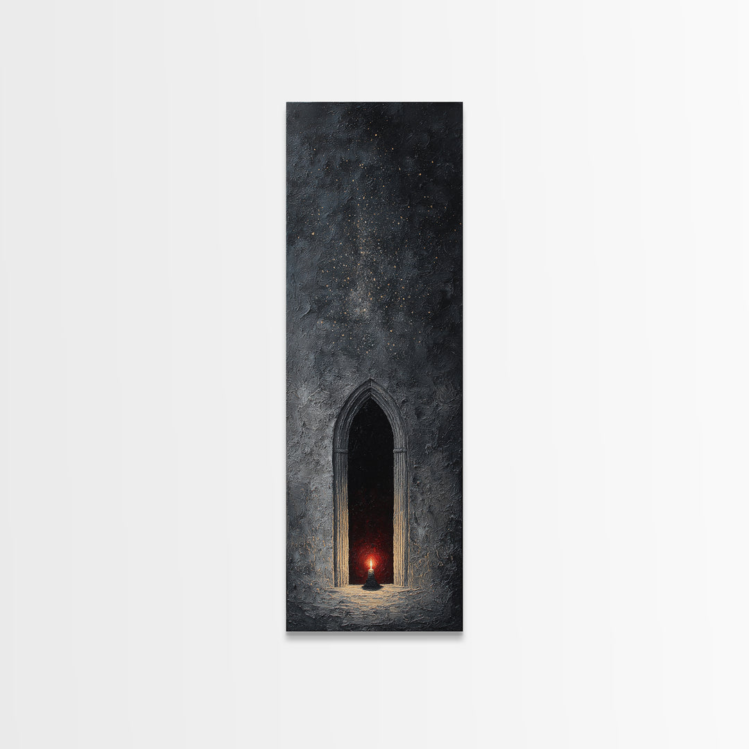 Gothic Archway Filled Framed Canvas Print, Gothic Art, Original Painting, Living Room Decor, Fine Art, Gothic, Canvas Painting, GOT-1x3-47