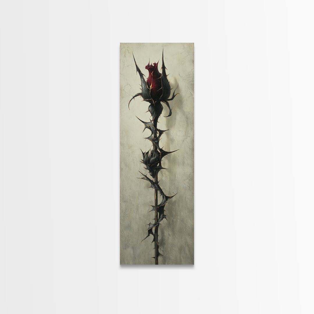 Black Rose Bouquet Canvas Print, Gothic Art, Gothic Wall Art, Living Room Decor, Oil Painting, Gothic, Gallery Decor, GOT-1x3-63