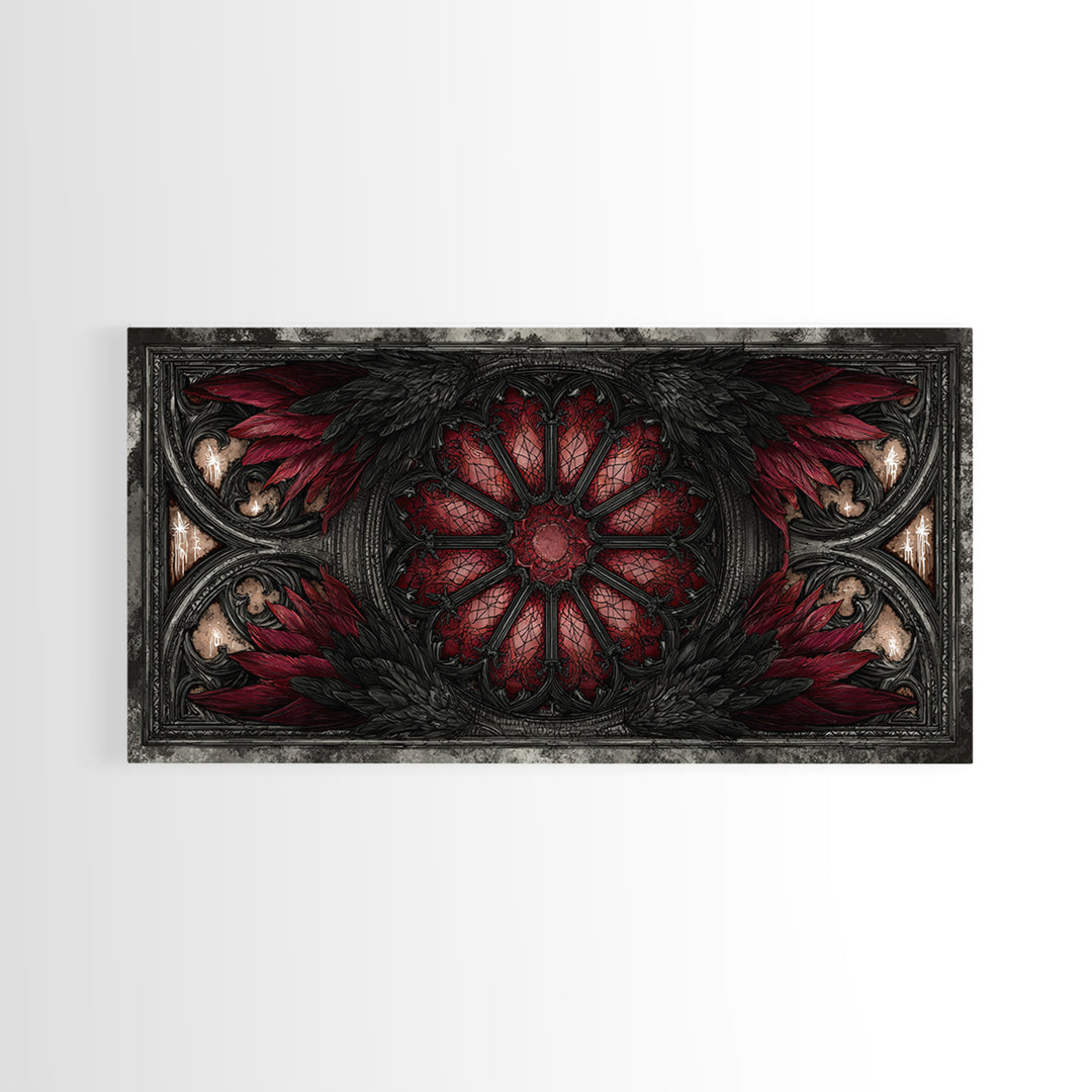 Gothic Cathedral Window Canvas Print, Gothic Art, Statement Artwork, Living Room Decor, Fine Art, Gothic, Art Prints, GOT-2x1-22