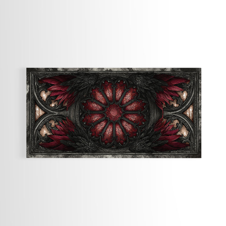 Gothic Cathedral Window Canvas Print, Gothic Art, Statement Artwork, Living Room Decor, Fine Art, Gothic, Art Prints, GOT-2x1-22