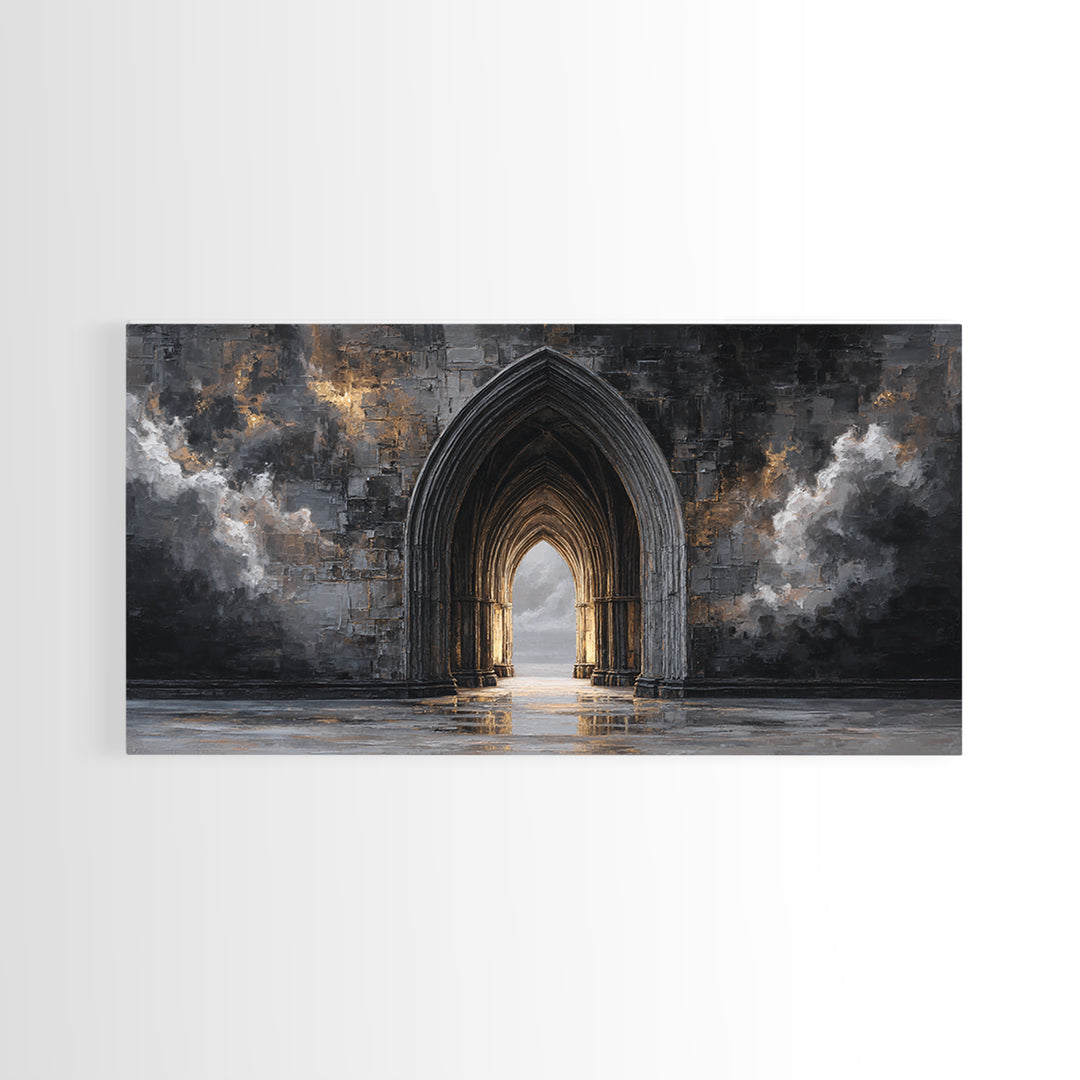 Gothic Archway Filled Canvas Print, Gothic Art, Printable Wall Art, Living Room Decor, Fine Art, Gothic, Halloween Art, GOT-2x1-31
