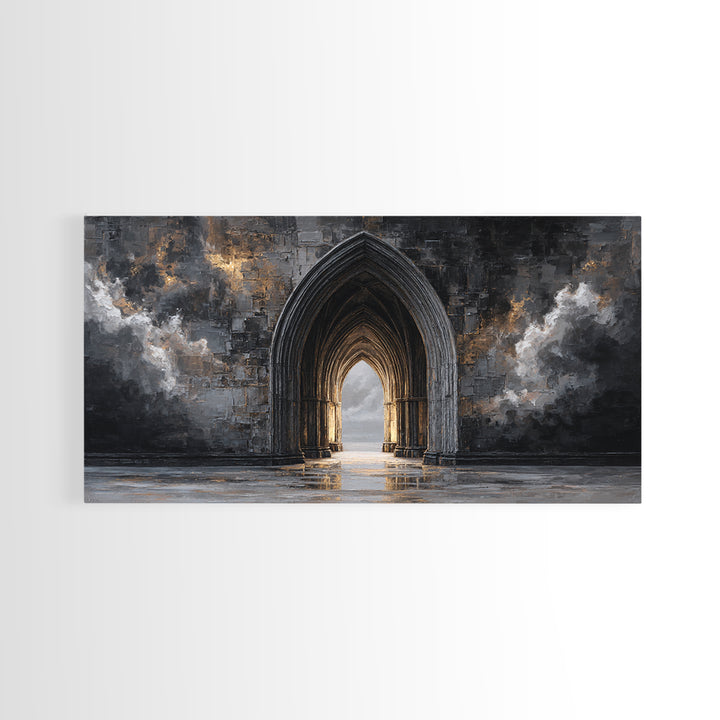 Gothic Archway Filled Canvas Print, Gothic Art, Printable Wall Art, Living Room Decor, Fine Art, Gothic, Halloween Art, GOT-2x1-31