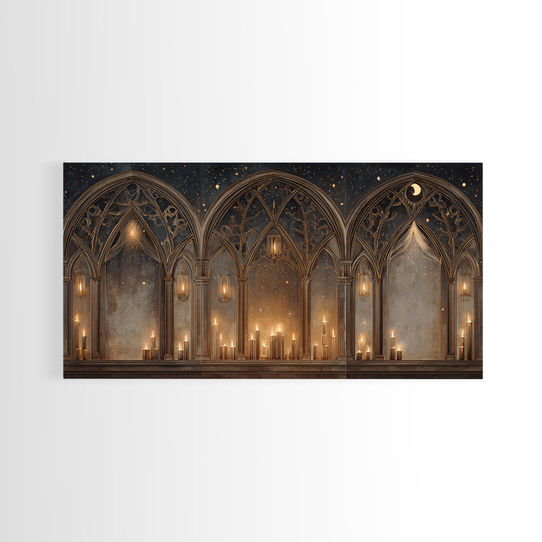 Ornate Cross and Roses Dramatic Still Life Canvas Print, Gothic Art, Gothic, Living Room Decor, Gothic, Moody Wall Art, GOT-2x1-64
