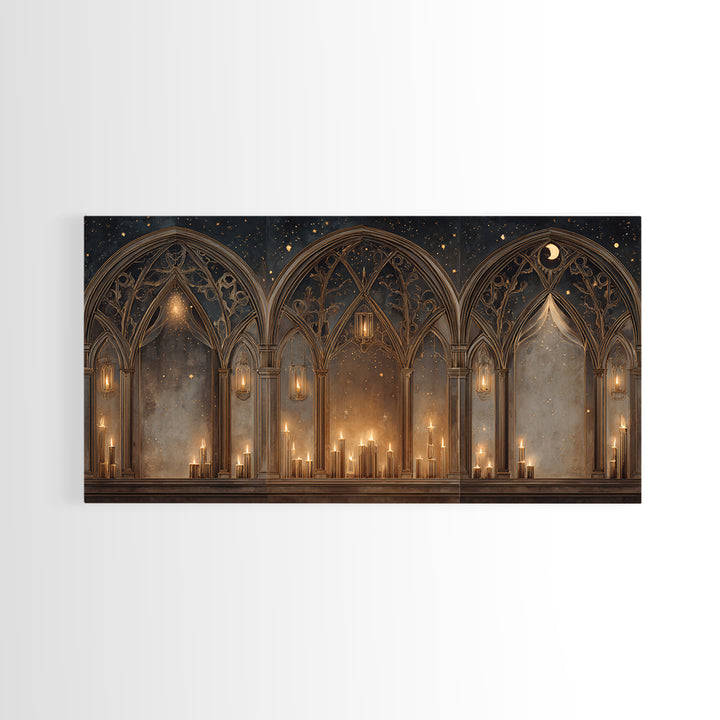 Ornate Cross and Roses Dramatic Still Life Canvas Print, Gothic Art, Gothic, Living Room Decor, Gothic, Moody Wall Art, GOT-2x1-64