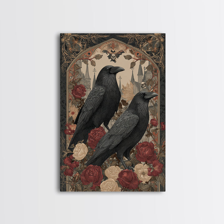 Medieval Illuminated Border Framed Canvas Print, Gothic Art, Dark Academia Art, Living Room Decor, Fine Art, Gothic, Boho Decor, GOT-2x3-24