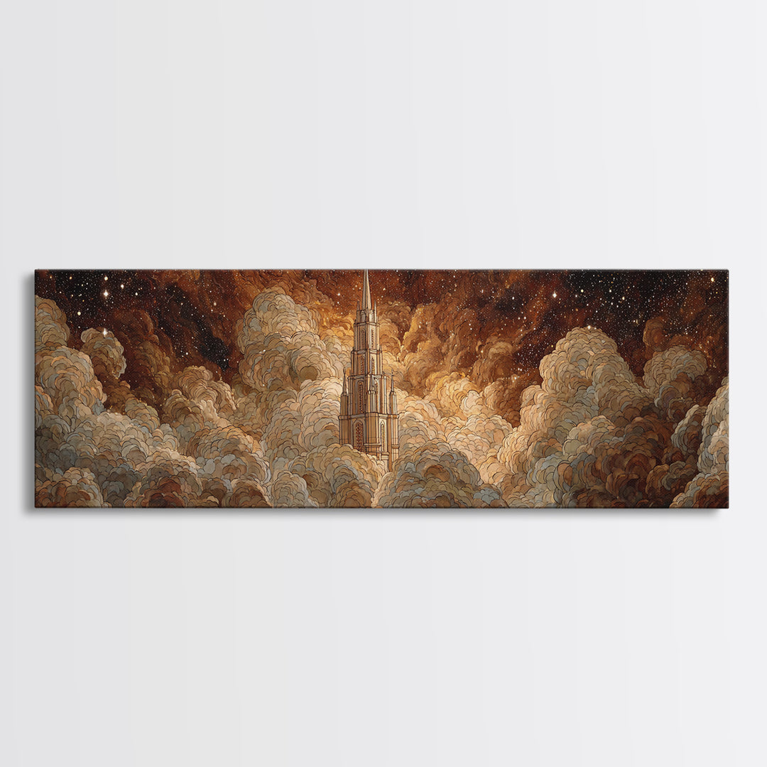 Weeping Angel Statue Canvas Print, Gothic Art, Dark Art, Living Room Decor, Fine Art, Gothic, Textured Painting, GOT-3x1-24