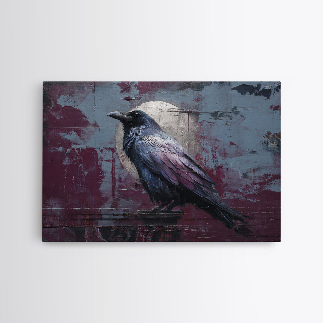 Raven on a Cathedral Gargoyle Framed Canvas Print, Gothic Art, Gallery Decor, Living Room Decor, Fine Art, Gothic, GOT-3x2-77