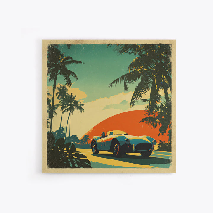 Retro Racing Car Game Poster Without Text Framed Canvas Print, Game Room Art, Printable Wall Art, Game Room Decor, Play, GRA-1x1-12