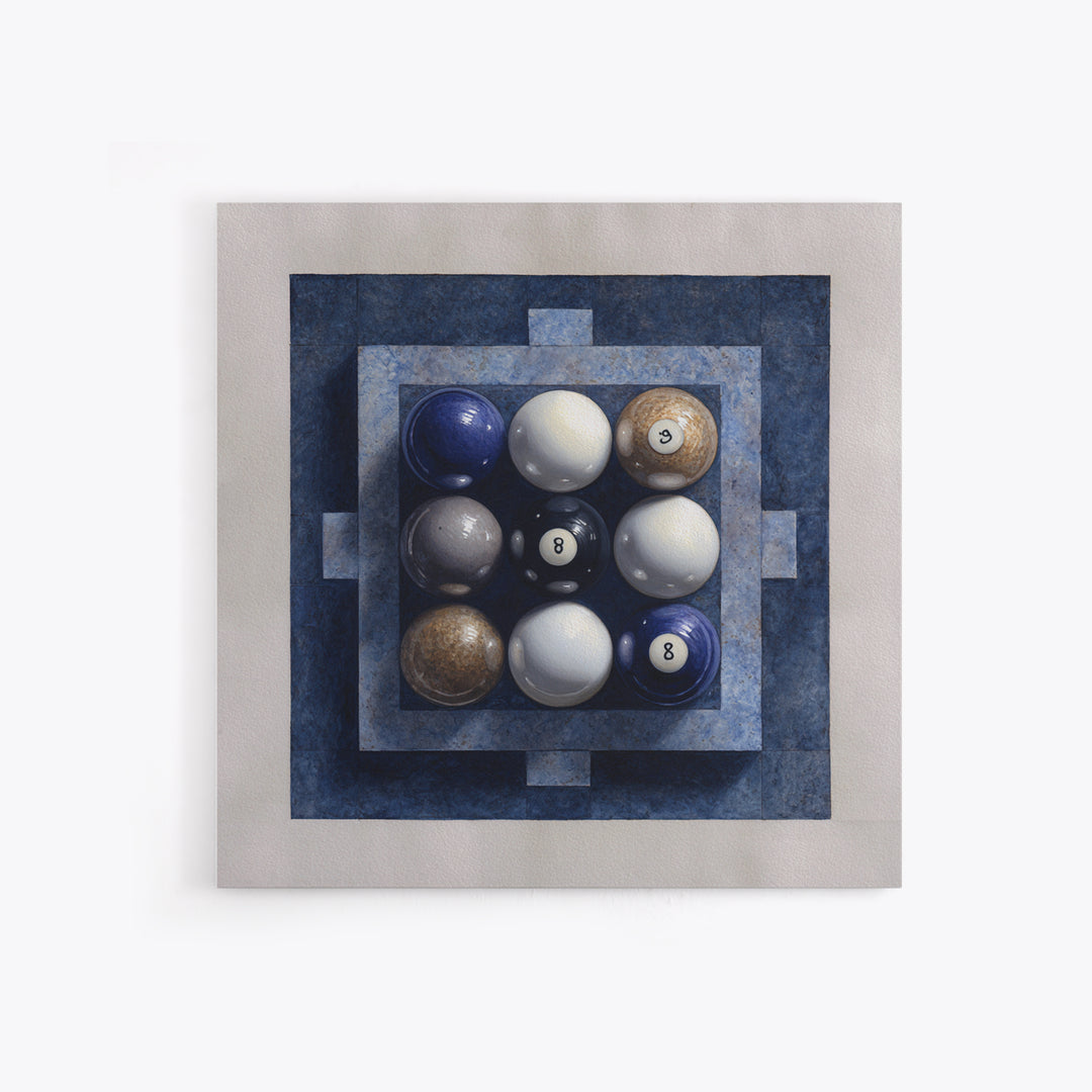 Billiards Eight Ball Framed Canvas Print, Game Room Art, Masculine Wall Art, Game Room Decor, Fine Art, Play, Gallery Decor, GRA-1x1-2