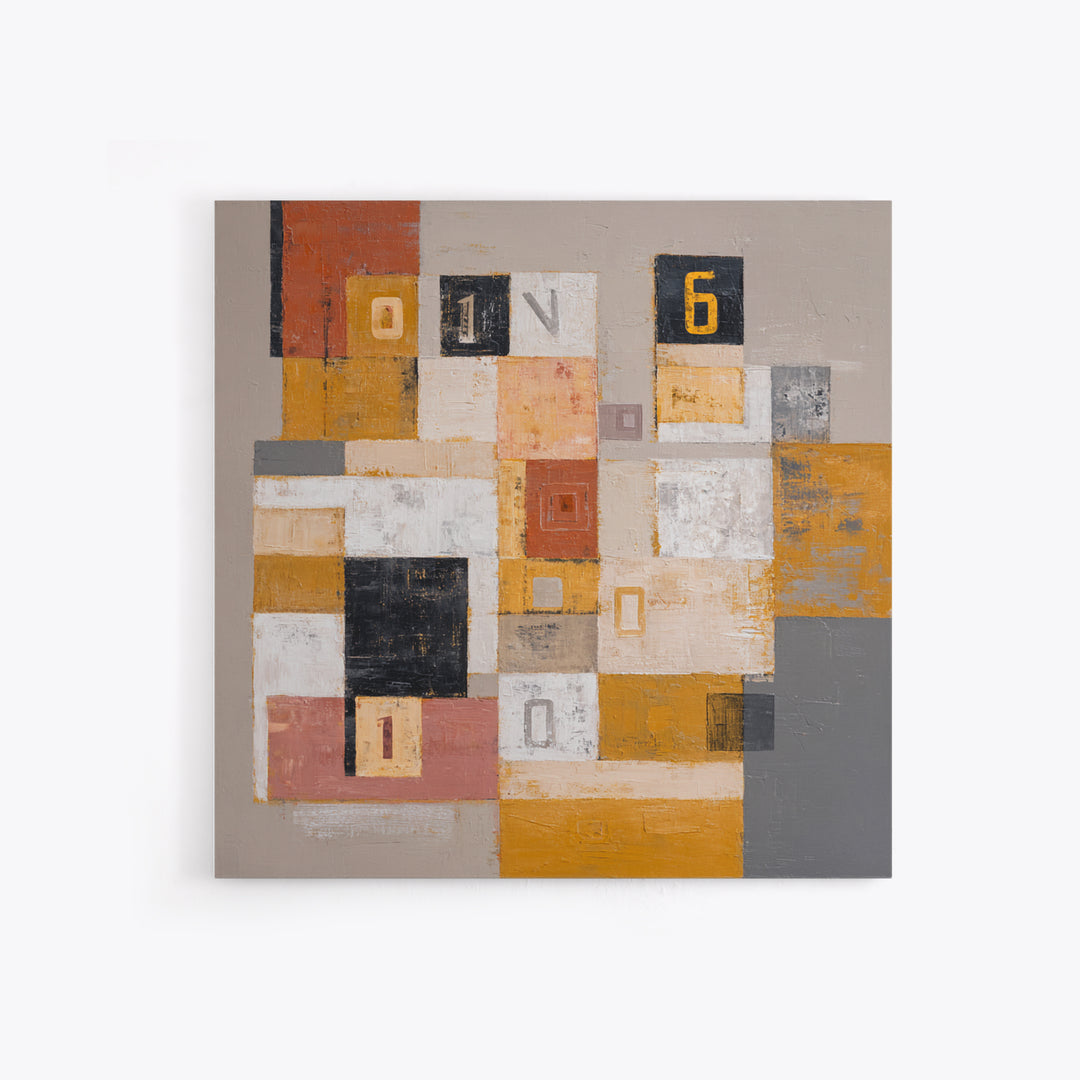 Scoreboard Numbers as Abstract Design Framed Canvas Print, Game Room Art, Unique Home Decor, Game Room Decor, Fine Art, Play, GRA-1x1-24
