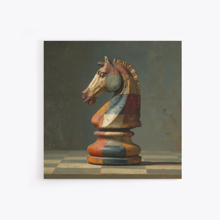 Chess Knight Piece Framed Canvas Print, Game Room Art, Fine Art Print, Game Room Decor, Fine Art, Play, Wall Decor, GRA-1x1-29