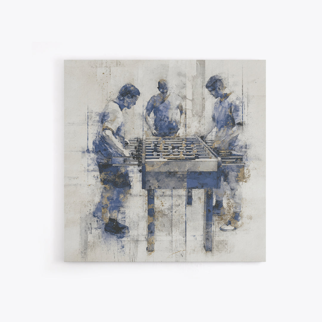 Foosball Player Figures Framed Canvas Print, Game Room Art, Statement Artwork, Game Room Decor, Fine Art, Play, GRA-1x1-33