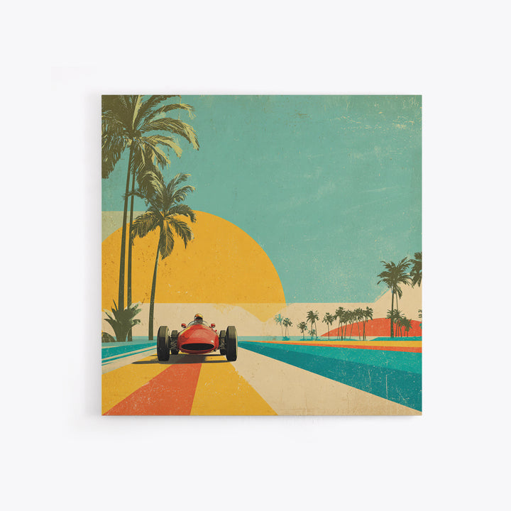 Retro Racing Car Game Poster Without Text Canvas Print, Game Room Art, New Home Gift, Game Room Decor, Fine Art, Play, GRA-1x1-36